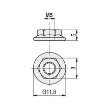 Ucafix - tuerca con arandela grafilada din 6923 cincada metrica m-10 (caja 200)