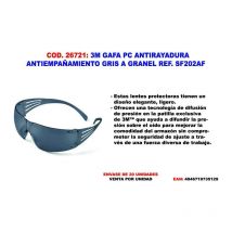 3m gafa pc antirayadura antiempañamiento gris sf202af - Mibricotienda