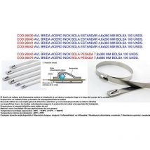 Brida acero inox bola estandar 4,6x290 mm bolsa 100 unds. - AVL