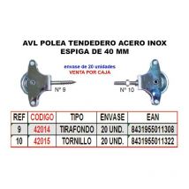 AVL - polea tendedero 10 inox 40mm roldana plast+tornillo hr08gn (caja 25 unidades)