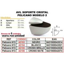 AVL - soporte cristal pelicano negro modelo 2 precio unidad