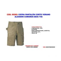 Finstock pantalon corto verano algodon comoros beig t56 - Cofra