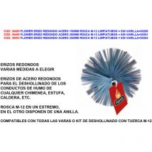 Flower erizo acero 200mm rosca m-12 limpiatubos s-varilla 50261