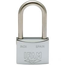 Candado inoxidable 30al 30mm con 2 llaves. arco largo. Ifam