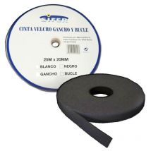 Cinta velcro adhesiva macho-gancho negra 25mx20mm - Sifer