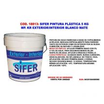 Pintura plastica 5 kg exterior-inter blanco mate fachadas - Sifer