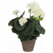 Géranium pvc couleur crème avec pot