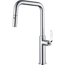 Mice Collection - Mice - Grifo de cocina monomando extraíble con difusor doble jet - Griferia fregaderoColor Cromado - Serie Niza GCE027