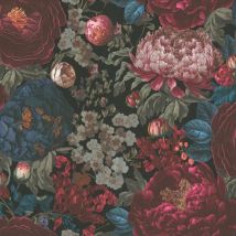 Livingwalls - Michalsky Living Flowers Red Blue Wallpaper Botanical Vintage Paste The Wall