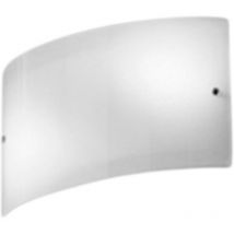 Michela große Wandleuchte 35x10cm glänzend weiß 2XE14, gebogenes Glas und verchromter Sockel, IP20, max. 2x28W, elegante Wandleuchte