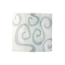 Michelle Vetro curvo bianco satinato decori trasparenti