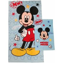 Mickey Mouse Disney, Asciugamani Bagno In Spugna, Set 2 Asciugamani Bagno, Asciugamano Viso, Asciugamano Bidet, Azzurro, Cotone, 100 Percento, Set 2 