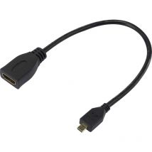 Raspberry Pi HDMI-Adapter Raspberry Pi [1x HDMI-Stecker D Micro - 1x HDMI-Buchse] 23.5 cm Schwarz