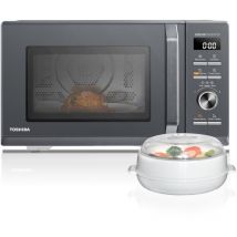 Toshiba - Micro-ondes combiné pose libre MW3-AC26SFI(MG)-900W Grill 1000 w - Friteuse - Air Fry Combo 7-en-1 - 26L - Gris morandi