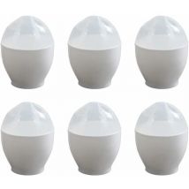 Micro-Ondes Cuiseur à Oeuf Pocheuse à oeufs Micro-Ondes Cuit-ouf Chaudière Oeuf Braconnier Ustensiles de Cuisine Conteneurs pour Oeuf 6 Pièces (Blanc)