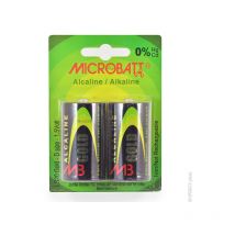 Microbatt - Pile alcaline blister x2 MB LR20 - D 1.5V 19.76Ah
