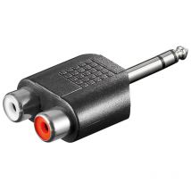 Adattatore rca audio spina jack stereo 6.35 mm a 2 x presa rca