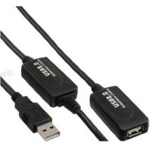 Inline - 34612I - Câble de rallonge usb 2.0 avec amplificateur de signal (15 m, sortie type a vers entrée type a)
