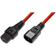 Microconnect MC-C13C14LOCK-0.5M cable de transmisión Rojo 0,5 m C13 acoplador C14 acoplador