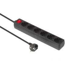 Microconnect - MC-GRU00615BS prise multiple 1,5 m 6 prises ca Intérieur Noir