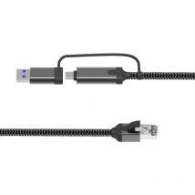 Microconnect - MC-RJ45USBC-10 cambiador de género para cable usb-a / usb-c RJ45 Negro