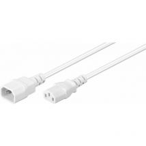 PE040605W - 0,5 m - Male connector / Female connector - Coupleur C14 - Coupleur C13 - 250 v - Blanc - Microconnect