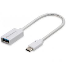 MicroConnect USB3.1CAF02W - 0,2 m - USB C - USB A - 3.2 Gen 1 (3.1 Gen 1) - Male connector / Female connector - Blanc