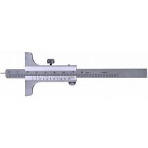 Jauge de profondeur en acier inoxydable chromé mat 1/20 mm DIN862 avec pointe en acier trempé remplaçable 200 mm Limit DEPVP200