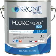 Krome Peinture - Krome MicroPrimer H2o Peinture d'Impression Microporeuse Multi-supports Intérieur et Extérieur Couleur: Blanc - Conditionnement: 3L