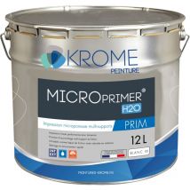 Krome Peinture - Krome MicroPrimer H2o Peinture d'Impression Microporeuse Multi-supports Intérieur et Extérieur Couleur: Blanc - Conditionnement: 12L