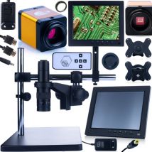 Microscope numérique Earth Pro MCEP-0.5X-PZRR avec bras réglable + Écran 8 pouces pour le microscope + Support pour l'écran du microscope numérique +