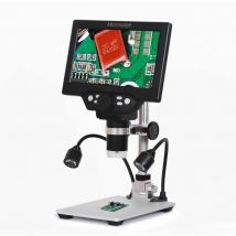 Insma - Microscopio digitale G1200D 12MP Schermo a colori di grandi dimensioni da 7 pollici Ampia base Display lcd continuo 1-1200X con luce