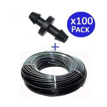 Tuyau flexible 4,5x6,5 mm noir 200 m + 100 Tétines pour conducteurs de 4 mm