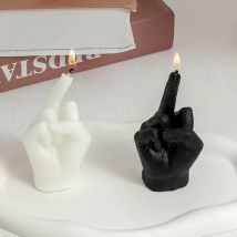 Candela a dito medio : Candela profumata originale a forma di dito d'onore Bianco