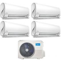 Climatiseur inverter quadri split série breezeless+ 9+9+12 avec m4oe-28hfn8-q r-32 wi-fi intégré 9000+9000+12000 - nouveau - Midea
