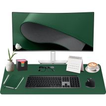 Schreibtischunterlage aus Kunstleder 80 x 40 cm Randnähte rutschfest Dunkelgrün - Midori