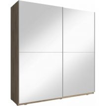 Mika iii Kleiderschrank 150 cm 2 schiebetüren spiegel sonoma eiche