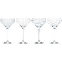 Cocktail-Toasting-Gläser, 290 ml, 4er-Set, Klarglas, Silber, 400 ml, 4er-Set - Mikasa