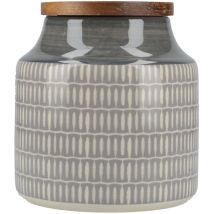 Mikasa - Canister Storage Tarro de Almacenamiento de cerámica Drift, Gris, 12.5 x 12.5 x 12.5 cm