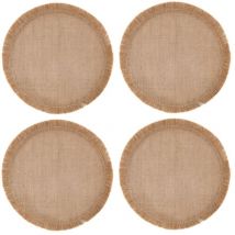 Runde Platzsets de Sackleinen, Set de 4 natürliche Platzsets für den Tisch de Everyday, 38cm - Mikasa