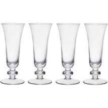 Salerno Crystal Champagnergläser de, 170ml, Set de 4 Gläser de Klarer Feinkristall bleifrei mitkurzem Stiel und breitem Rand -spülmaschinenfest