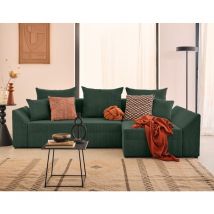 Bestmobilier - Mike - canapé d'angle réversible - 4 places - convertible avec coffre - en velours côtelé