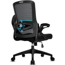 Milacyee Bürostuhl Ergonomisch,Schreibtischstuhl 、Bürostuhl mit hochklappbaren Armlehnen & verstellbarer Lendenwirbelstütze Geeignet für