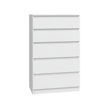 Hucoco - milan - Cómoda moderna para dormitorio, salon o despacho - 40x70x109.5 - 5 cajones correderos - mueble contenedor