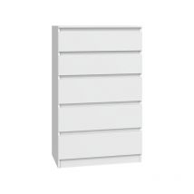 Hucoco - milan 5 Commode contemporaine chambre/salon/bureau 40x70x109.5 5 tiroirs coulissants Meuble de rangementent Chiffonier
