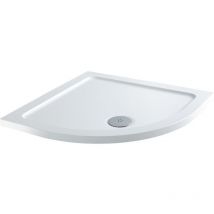 Milano Lithic White Low Profile Quadrant Shower Tray - 800mm x 800mm