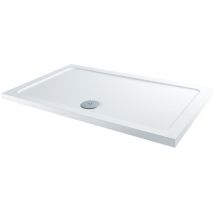 No Brand - Milano Lithic - White Low Profile Rectangular Shower Tray - 1500mm x 760mm