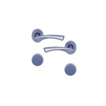 Ouvre&deco - Poignée de porte intérieure design en Aluminium anodisé inox mat velouté sur rosace ronde Aveugle, milano