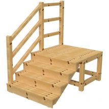Milano Außentreppe 4 Geschlossene Stufen H71 Cm - Podest L116 X B120 Cm - Treppengeländer Links - Podestgeländer Links