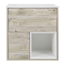 Milano Bexley - Light Oak 610mm Bathroom Vanity Unit with Basin - No led Light